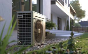 Heat pump outside of home
